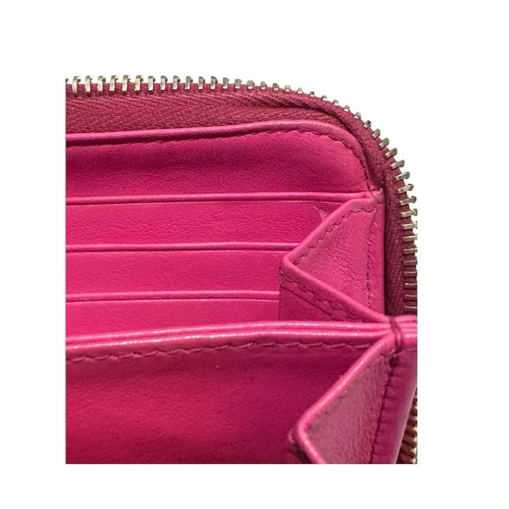 Prada 1M0506 Fuchsia Pink Quilted Nappa Leather Zip Around Continental Wallet